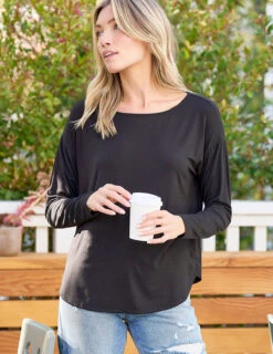Bamboo Dolman Long Sleeve Tee - Black -Sivana Spirit Shop DSC02541 a0c529de 1f52 4a62 824f 79d3564d833e