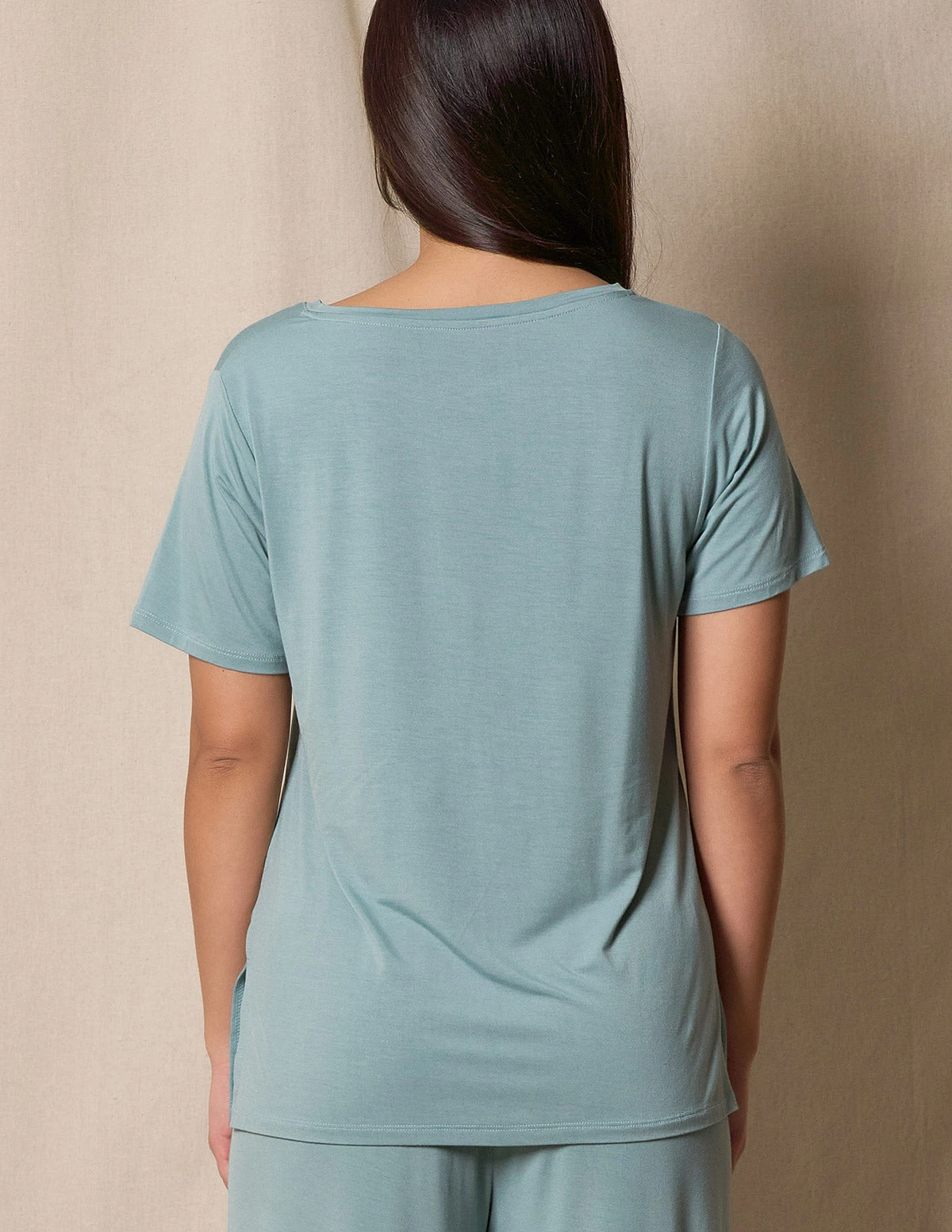 Bamboo V-Neck Sleep Tee - Mineral 2 Bamboo V-Neck Sleep Tee - Mineral - Image 2