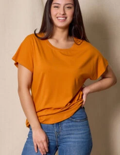 Bamboo / Organic Cotton Dolman Tee - Marmalade Small Only
