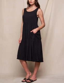 Linen / Bamboo Addison Dress - Black 6 Linen / Bamboo Addison Dress - Black -Sivana Spirit Shop SIVANA0415252329