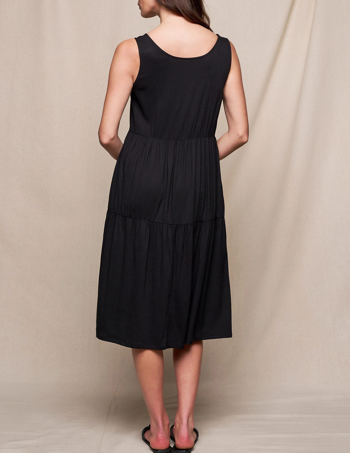 Linen / Bamboo Addison Dress - Black 2 Linen / Bamboo Addison Dress - Black - Image 2