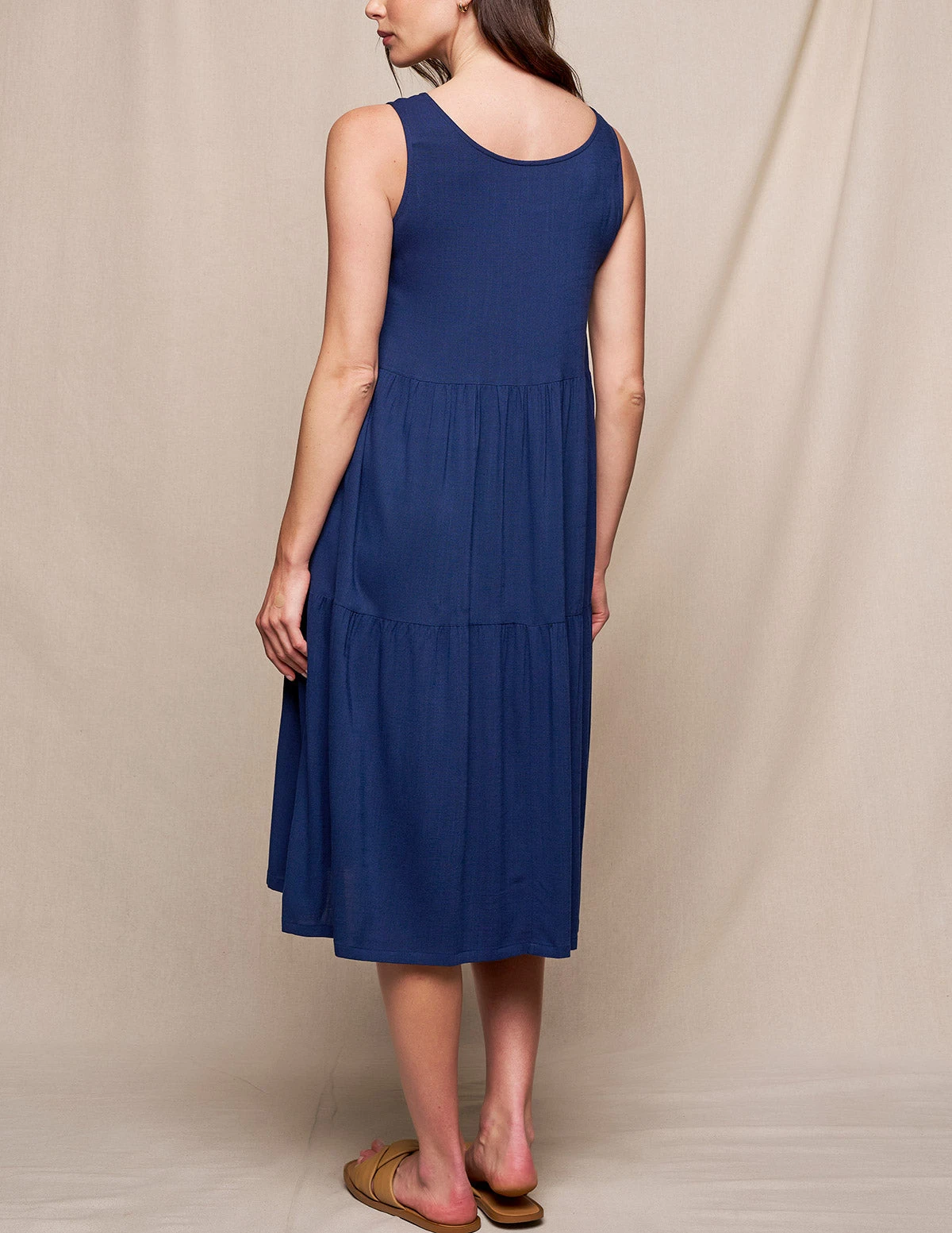 Linen / Bamboo Addison Dress - Indigo 2 Linen / Bamboo Addison Dress - Indigo - Image 2