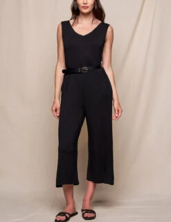 Bamboo Sleeveless Jumpsuit - Black