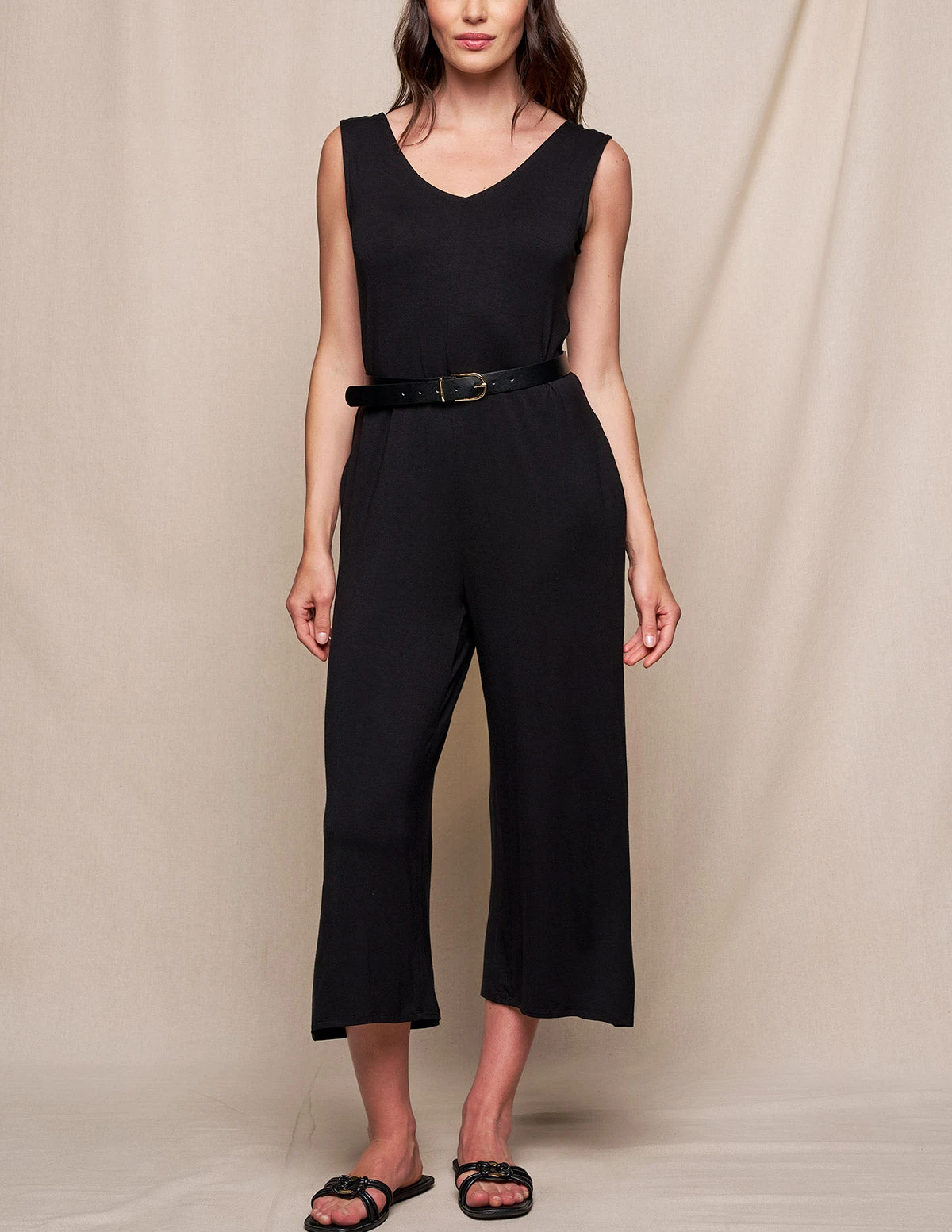 Bamboo Sleeveless Jumpsuit - Black 1 Bamboo Sleeveless Jumpsuit - Black