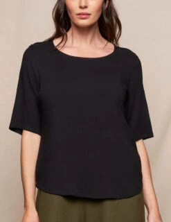Linen / Bamboo Half Sleeve Top - Black 6 Linen / Bamboo Half Sleeve Top - Black -Sivana Spirit Shop SIVANA0415252519 final T