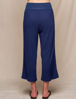 Linen / Bamboo Soft Waist Capri Pants - Indigo 7 Linen / Bamboo Soft Waist Capri Pants - Indigo -Sivana Spirit Shop SIVANA0415252688 final