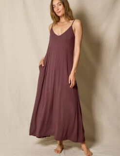 Bamboo Maxi Sleep Dress - Chocolate - XL Only
