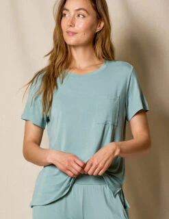 Bamboo Pocket Sleep Tee - Mineral -Sivana Spirit Shop SIVANA052320248426 T