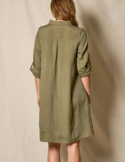 Linen / Bamboo Shirtdress - Army -Sivana Spirit Shop SIVANA052320248548