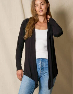 Bamboo Open Front Jacket - Black -Sivana Spirit Shop SIVANA052320249216