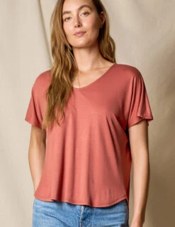 Bamboo Dolman Tee - Rust