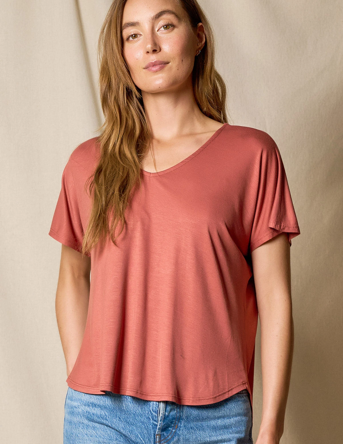 Bamboo Dolman Tee - Rust 1 Bamboo Dolman Tee - Rust