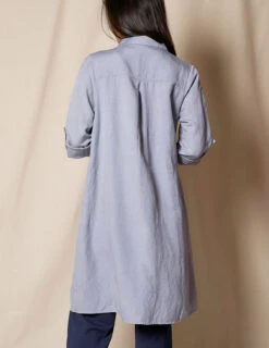 Linen / Bamboo Shirtdress - Stone Blue -Sivana Spirit Shop SIVANA070320249189