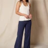 Bamboo / Organic Cotton Classic Straight Leg Pants - Navy