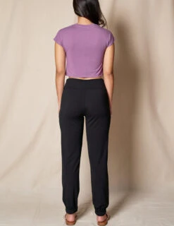 Bamboo / Organic Cotton Flat Waist Comfort Joggers - Black -Sivana Spirit Shop SIVANA070320249261