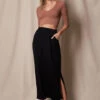 Bamboo Straight Maxi Skirt