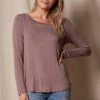 Bamboo Relaxed Long Sleeve Tee - Mocha