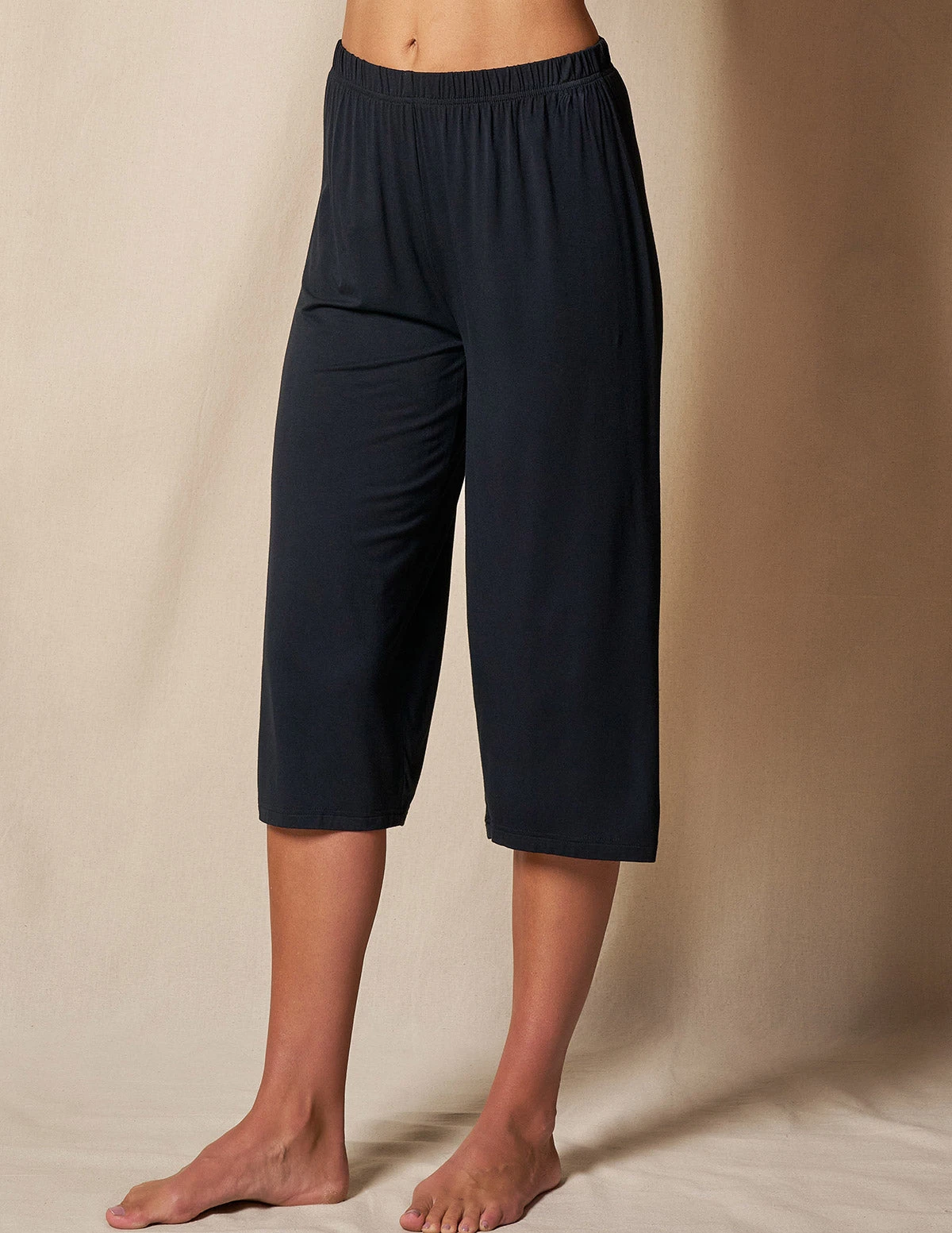 Bamboo Capri Pajama Pants - Black 2 Bamboo Capri Pajama Pants - Black - Image 2