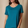 Bamboo V-Neck Sleep Tee - Deep Jade
