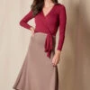 Bamboo Shirred Waist Skirt - Mocha