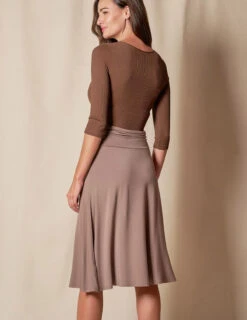 Bamboo Shirred Waist Skirt - Mocha -Sivana Spirit Shop SIVANA101120249675 final