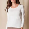 Bamboo Close Fit Long Sleeve Tee - Soft White