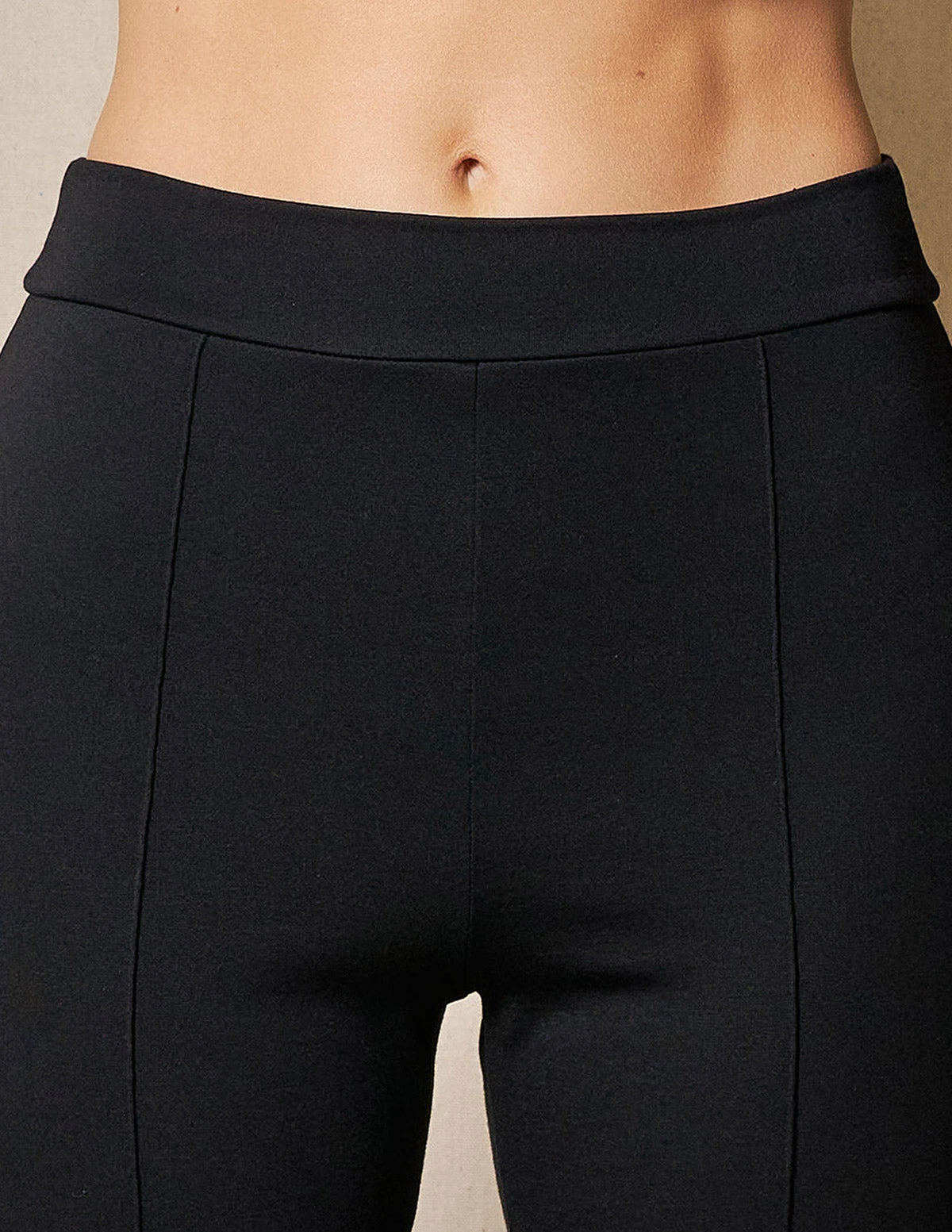 Bamboo Ponte Knit Flare Pants - Black 2 Bamboo Ponte Knit Flare Pants - Black - Image 2