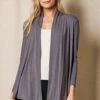 Bamboo 240 Banded Front Jacket - Grey