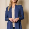 Bamboo 240 Banded Front Jacket - Navy