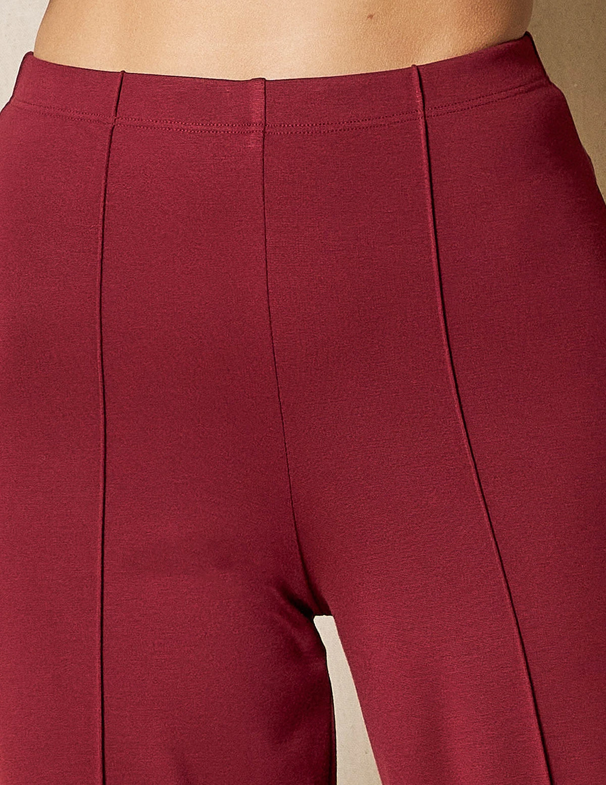 Bamboo Ponte Cropped Pants - Burgundy 5 Bamboo Ponte Cropped Pants - Burgundy - Image 5