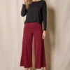 Bamboo Ponte Cropped Pants - Burgundy