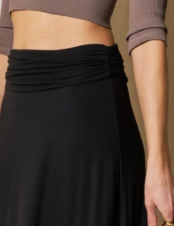 Bamboo Shirred Waist Skirt - Black 6 Bamboo Shirred Waist Skirt - Black -Sivana Spirit Shop SIVANA1031 1140 final