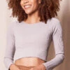 Control Fit Long Sleeved Ribbed Crop