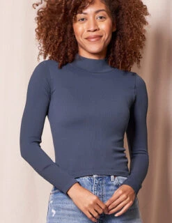 Control Fit Ribbed Mock Neck Top -Sivana Spirit Shop SIVANA11012023 6422