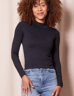 Control Fit Ribbed Mock Neck Top -Sivana Spirit Shop SIVANA11012023 6447