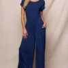 Bamboo Short Sleeve Jumpsuit - Navy