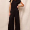 Bamboo Short Sleeve Jumpsuit - Black