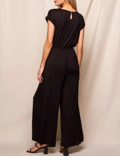 Bamboo Short Sleeve Jumpsuit - Black -Sivana Spirit Shop SIVANA3106