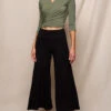 Bamboo Flare Ankle Pants - Black