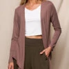 Bamboo Open Front Jacket - Mocha