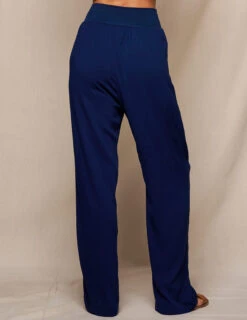 Linen / Bamboo Soft Waist Pants - Indigo -Sivana Spirit Shop SIVANA3314
