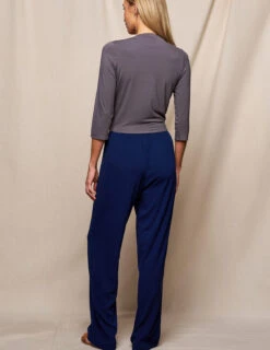 Linen / Bamboo Soft Waist Pants - Indigo -Sivana Spirit Shop SIVANA3333