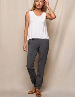 Bamboo / Organic Cotton Flat Waist Comfort Joggers - Grey