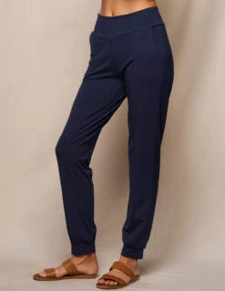 Bamboo / Organic Cotton Flat Waist Comfort Joggers - Navy -Sivana Spirit Shop SIVANA3422 CC