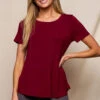 Bamboo Relaxed Tee - Burgundy