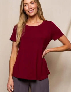 Bamboo Relaxed Tee - Burgundy