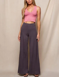 Bamboo Ponte Wide Leg Pants - Grey 14 Bamboo Ponte Wide Leg Pants - Grey -Sivana Spirit Shop SIVANA3438