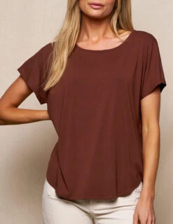 Bamboo Dolman Tee - Cocoa -Sivana Spirit Shop SIVANA3464