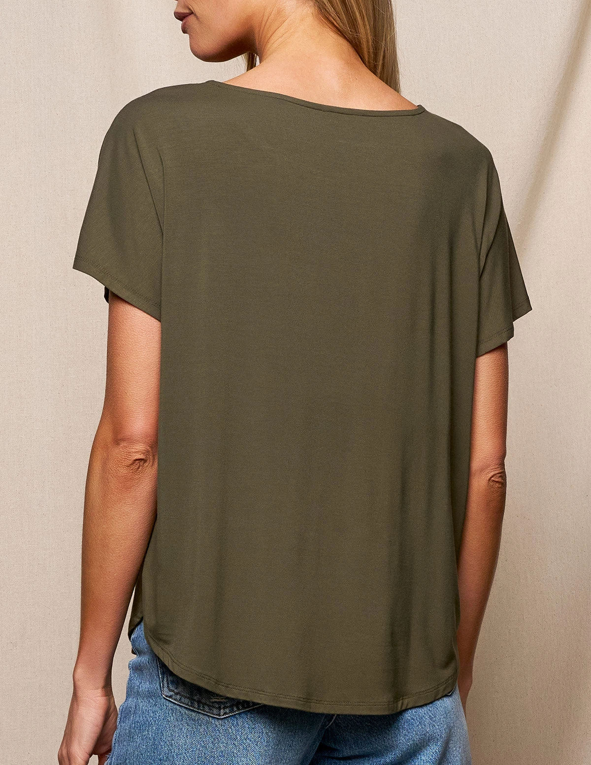 Bamboo Dolman Tee - Olive 2 Bamboo Dolman Tee - Olive - Image 2