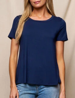 Bamboo Relaxed Tee - Navy -Sivana Spirit Shop SIVANA3516